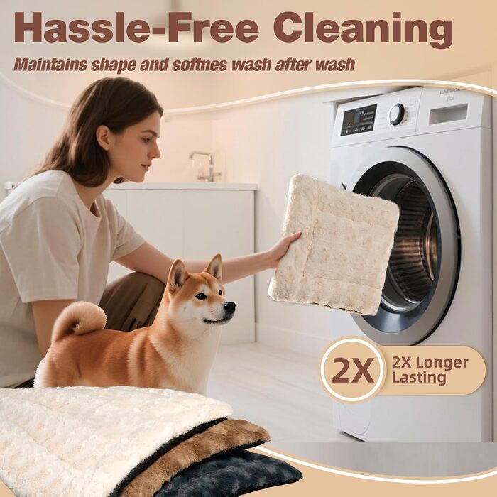 М'яка лежанка для собак Mora Pets: зручна та миюча, 74 x 46 см (XL 89 x 56 см, бежева)