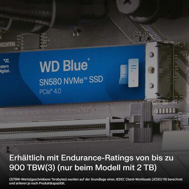 SSD накопичувач WD Blue SN550 NVMe 500GB - внутрішній, M.2 2280, висока швидкість (до 4150 МБ/с)