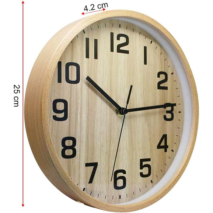 ALEENFOON 10 Inch Wood Clock Modern Silent Wall Clock Table Clock for Living Room Kitchen No Ticking Sounds Interior Clock Non-Ticking Wall Clocks Hanging Clock (Wooden)