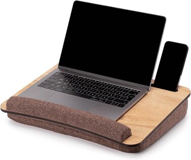 Підставка для ноутбука Vigo Wood з подушкою, портативна, для дому та офісу, з м'якою підкладкою для зап'ястя, для ноутбуків та планшетів (горіх) (Meson)