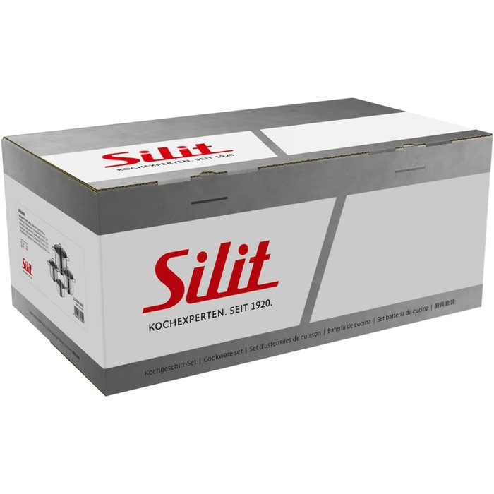 Набір каструль Silit Alicante для індукції, 4 предмети, нержавіюча сталь з кришками, поліровані, без покриття, з ковшиком, 53x31x23 см