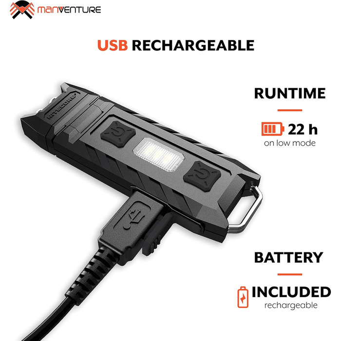 Ліхтар Nitecore Thumb 85 люменів, USB зарядка, регульована голівка