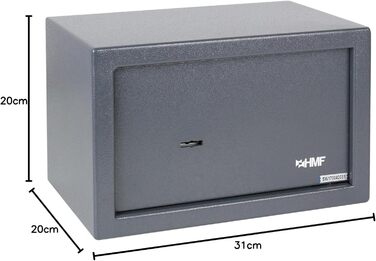 Шафа-сейф HMF 49200-11 з ключем, меблевий сейф | 31 x 20 x 20 см | Антрацит