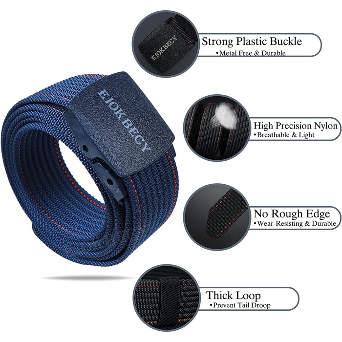 Тактичний чоловічий пояс з нейлону, військовий, для спорту та подорожей, блакитний + чорний