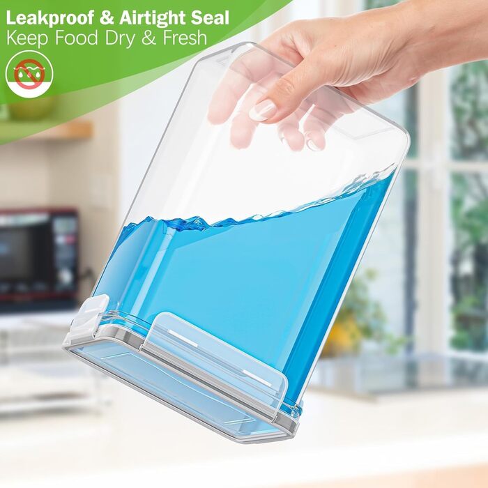 Набір контейнерів для зберігання продуктів – 24 шт. з герметичними кришками, BPA-free, для кухні. Підходять для борошна, цукру, круп та випічки, об'єм 33.6л