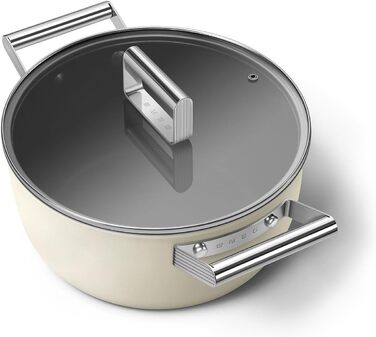 Електричний чайник Smeg KLF05CREU, 0.8 л, кремовий, з нержавіючої сталі, з індикатором рівня води та захистом від перегріву