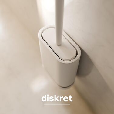 Силіконова щітка для унітазу SAVEGA з кришкою, чорна – плоска та гнучка – настінна без свердління – антибактеріальна комплексна щітка для унітазу (біла)