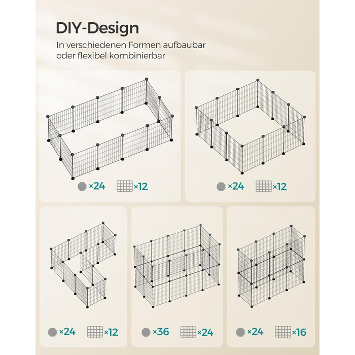 Клітка для дрібних тварин SONGMICS LPI01H, металева сітка, 123 x 63 x 41 см, чорна