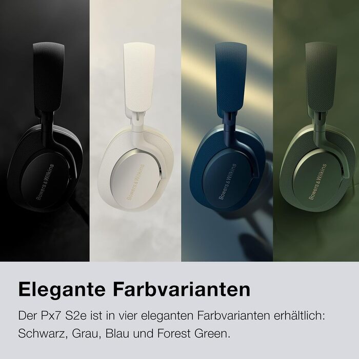 Навушники Bowers & Wilkins Px7 S2e з активним шумозаглушенням, бездротові, aptX™ Adaptive, швидка зарядка, 30 годин роботи, 6 мікрофонів - Океанський блакитний