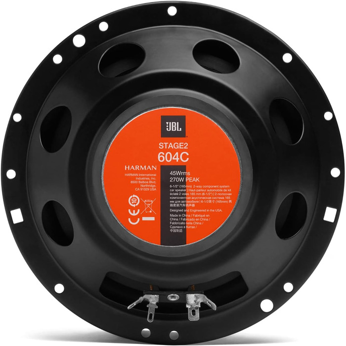 JBL Stage2 604C автомобільна аудіосистема 270 Вт, компонентна акустика 16 см з твітерами, динаміки для авто