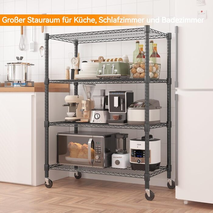 Himimi 5-Tier Rolling Wire Shelving Unit