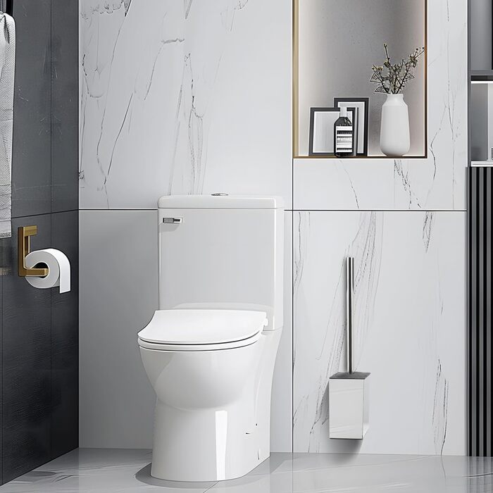 Набір для чищення унітазу Exleco з щіткою та змінною щіткою, золотий, для ванної кімнати