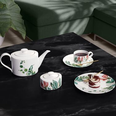 Цукровниця та банка для джему Villeroy & Boch Signature Avarua, 330 мл, біла з малюнком