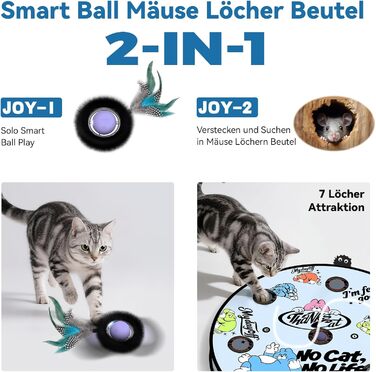 Інтерактивне іграшкове м'ячик для котів з лабіринтом та пір'ям, автоматичне ігровий набір, мисливська іграшка для котів, подарунок для кота