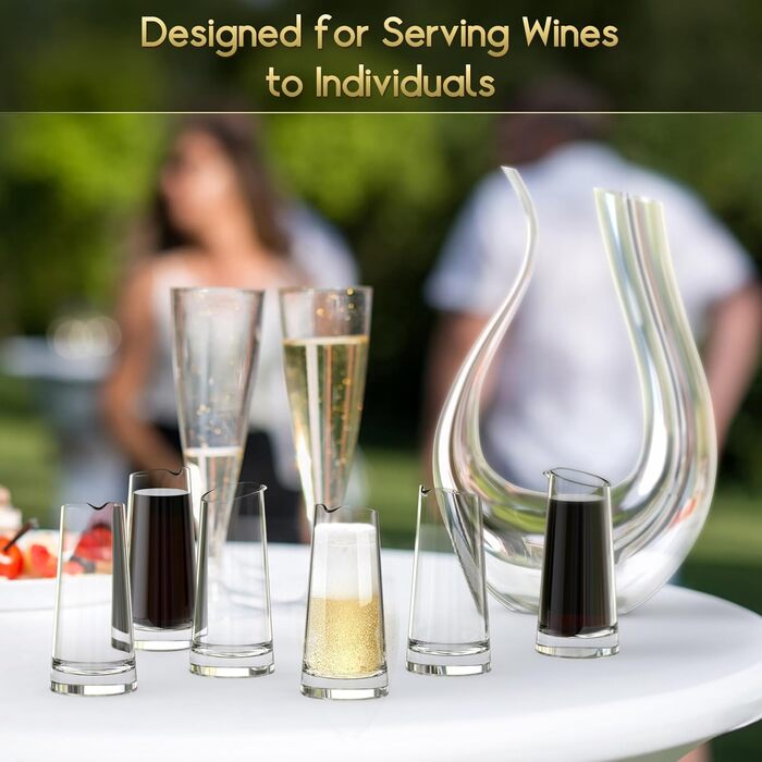 Mini Decanters, 180ml Small - Single Wine Decanter, Glass Wine Decanter Set, Single Glass Decanter, Set of 6