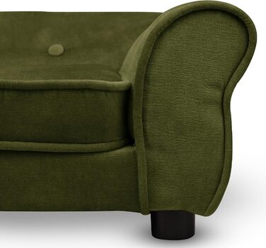 Диван для домашніх тварин MG Design темно-зелений: стабільний дерев'яний каркас, м'яке покриття, легкий у догляді. Підходить для собак та котів, готовий до використання. Темно-зелений – W12 (Оливковий – W11)