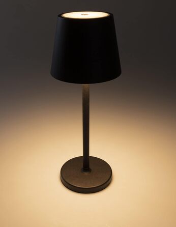 Настільний світильник акумуляторний ChiliTec 30 см LED з димером, USB зарядка, IP44, тепле світло, сенсорний вимикач (Чорний)