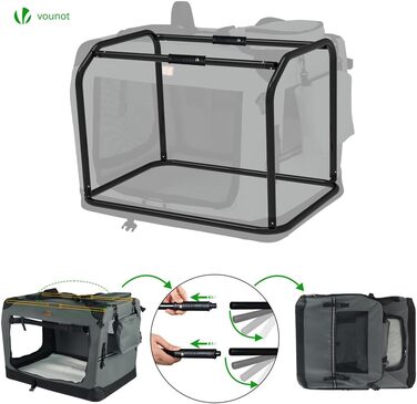 Транспортна переноска для собак та котів Vounot, складана, 82x60x60 см, сіра XL