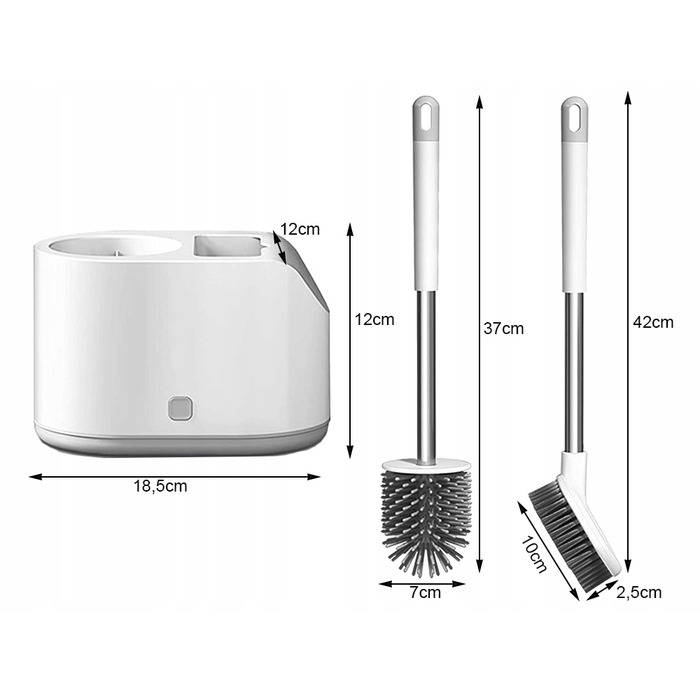 Силіконовий набір для чищення унітаза 2в1: подвійний комплект щіток для туалету