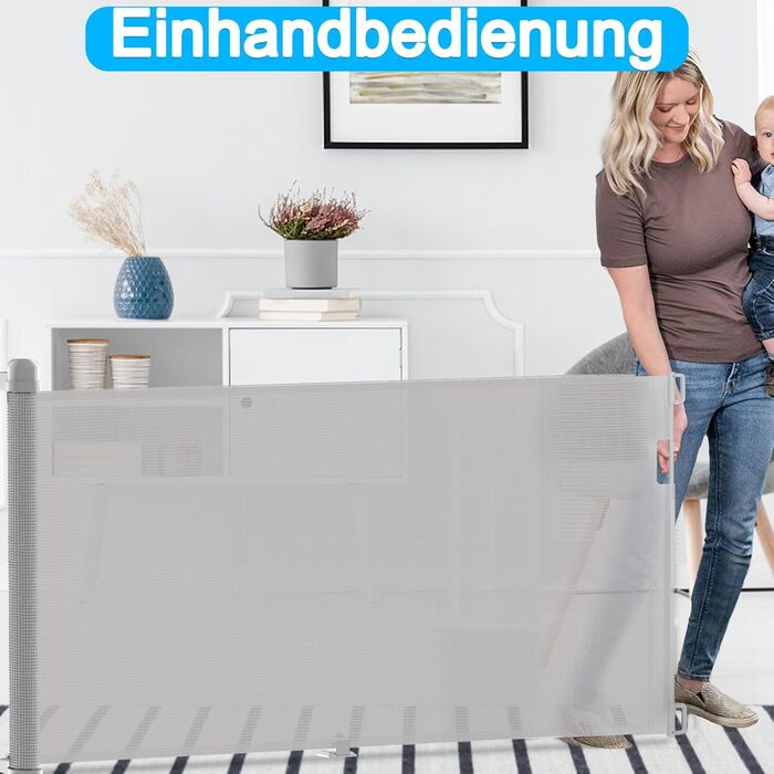 Захист для воріт NAIZY Rollo 0-300см: сітка для дитячих воріт, захист від собак, ролетний тип, сірий, 300см