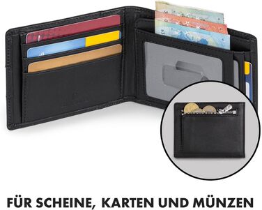 ZNAP® Slim Wallet - Тонкий картхолдер для чоловіків | RFID захист | Чорний | 8 карт