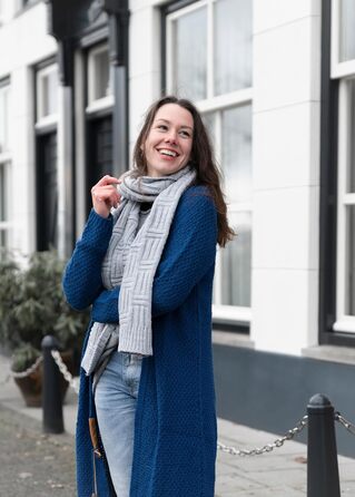 В'язана жилетка KNIT FACTORY Luna Lange - жіноча жилетка з вовни, великий в'яз, Marron (36-38)