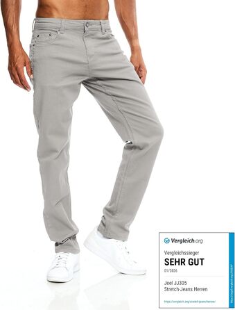 Чоловічі джинси JEEL Regular Fit Straight Cut Stretch Basic Washed (33W/38L, світло-сірі)