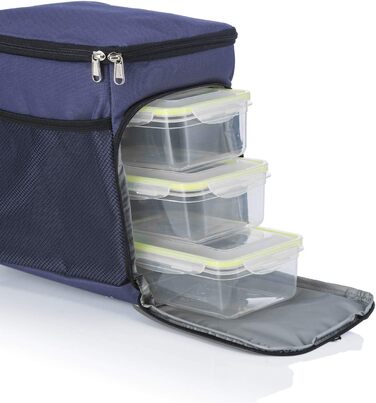 Кühlertasche Dimono® 15L: сумка-холодильник з 3 контейнерами для їжі та акумулятором холоду, блакитна