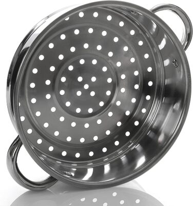 Паровар Premier Housewares з нержавіючої сталі, скляною кришкою, 28 x 22 x 25 см, сріблястий