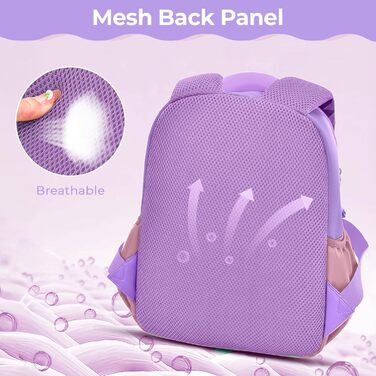 Рюкзак для дитячого садка Tanou для дівчаток, ультралегкий, з нагрудним ремінцем, фіолетовий