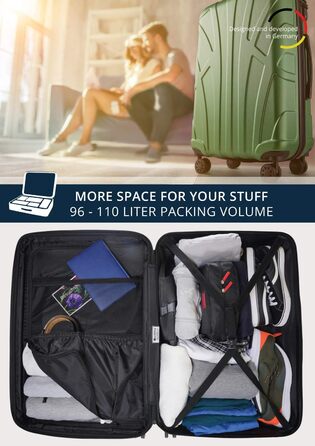 Чохол-валіза Suitline з жорстким корпусом, XL, 76 см, 96-110 літрів, ABS матовий, з TSA замком