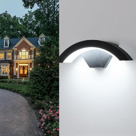 Зовнішня вулична LED-лампа Comely 24W з датчиком руху, IP65, алюміній, тепле світло 3000K, для саду, тераси, сходи, чорна