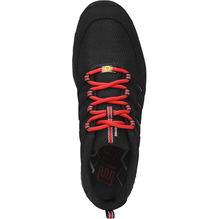Робочі черевики ELTEN Maddox Black-red Low ESD S3S, чорно-червоні, текстиль, сталевий капок, легкі, спортивні, 46 EU (для жінок та чоловіків)
