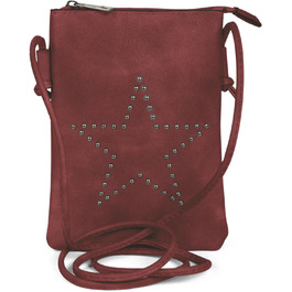 Сумка жіноча styleBREAKER Mini зірочка бордовий, сумка на плече, крос-боді, клатч 02012235