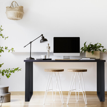 Relaxdays 2-Piece Black Table Feet Set