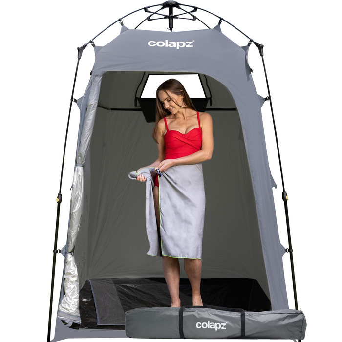 Намет для душу та туалету Colapz – портативна роздягальня для кемпінгу, сірий, 2.1 м