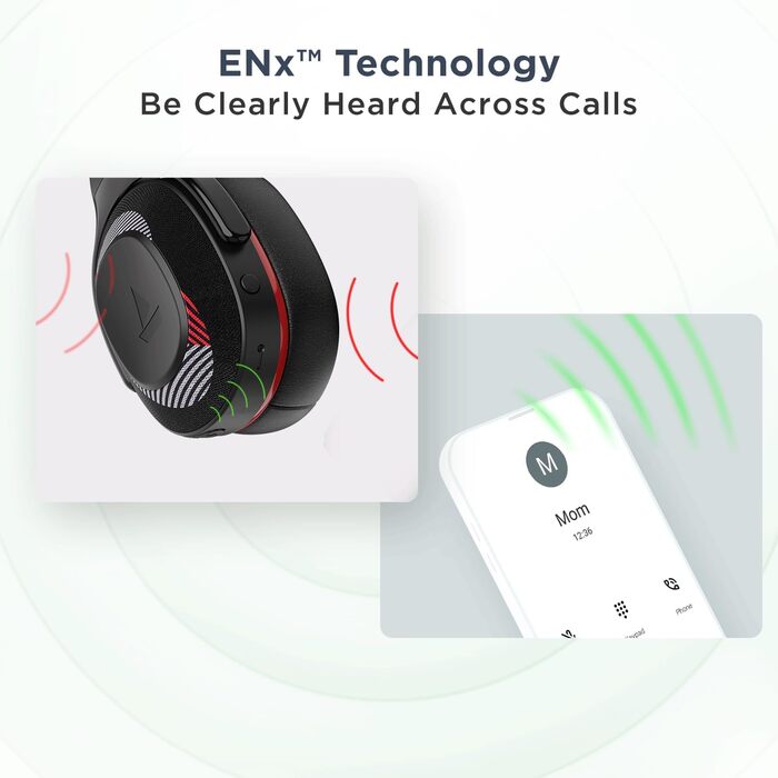 Boat Rockerz 425 Бездротові навушники Bluetooth з мікрофоном, червоні. 25 годин роботи, Bluetooth V5.2, Dual-Pairing, ENx-технологія, швидка зарядка.