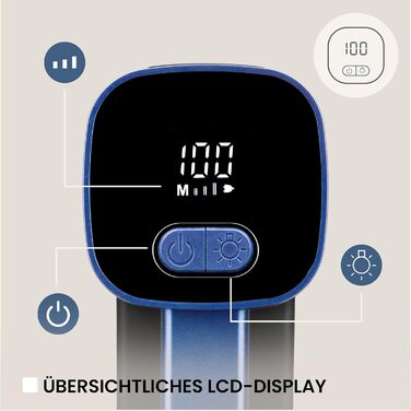 ZEEGMA LINTEE Чорний Фетрошліфувальник Електричний для різних тканин, 5W, 3 набори лез, 3 швидкості, контейнер 100 г, LCD дисплей, акумулятор 1800 mAh, LED підсвічування, USB-C кабель