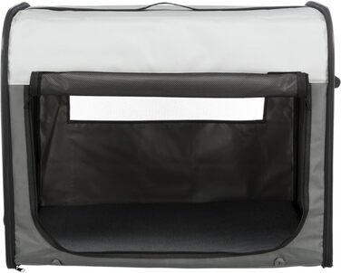 Тріксі Будка для собак Home – XL: 116 × 86 × 77 см – складана переносна будка з 2 дверцятами та надійними засувами, цинкова транспортна переноска зі стабільною піддоном для дому та в дорогу – 3926 (S, чорний)