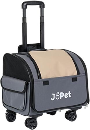 Сумка-переноска для тварин на колесах, рюкзак для собак та котів, сумка для подорожей, сіра