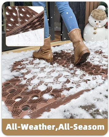 Килимок для порогу COLOR&GEOMETRY Null Geruch TPE Heavy Duty, 43x75 см (60x90 см), коричневий. Екологічний, не потребує догляду, антиковзаючий, для дому та вулиці