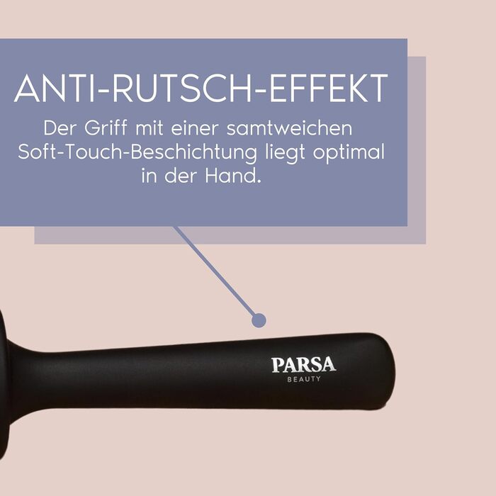 Пензлик для волосся PARSA Beauty Professional з активними компонентами – для випрямлення та догляду за волоссям. Підходить для кучерявого та довгого волосся (кругла щітка 25 мм, Лотос + цинк)