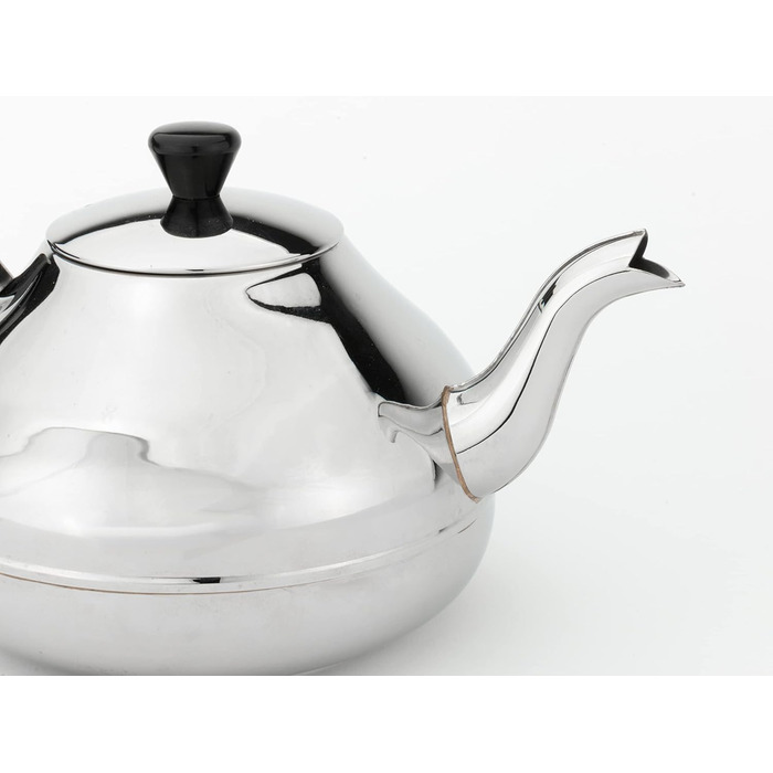 Bredemeijer small single-walled stainless steel teapot, 1.25 liters with black handle