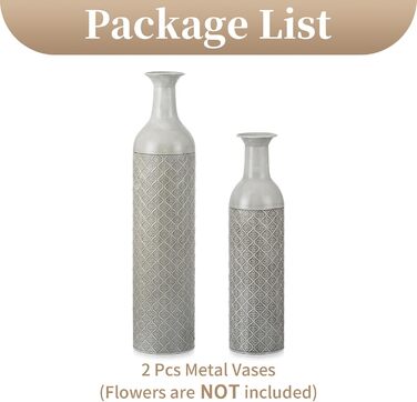 Vintage Black Tall Floor Vase Set of 3 - 68/51/41cm Metal Honeycomb Texture Matte Floor Standing Vase for Living Room, Dining Room, Bedroom, Hallway, Office - Indoor Decorative Vase