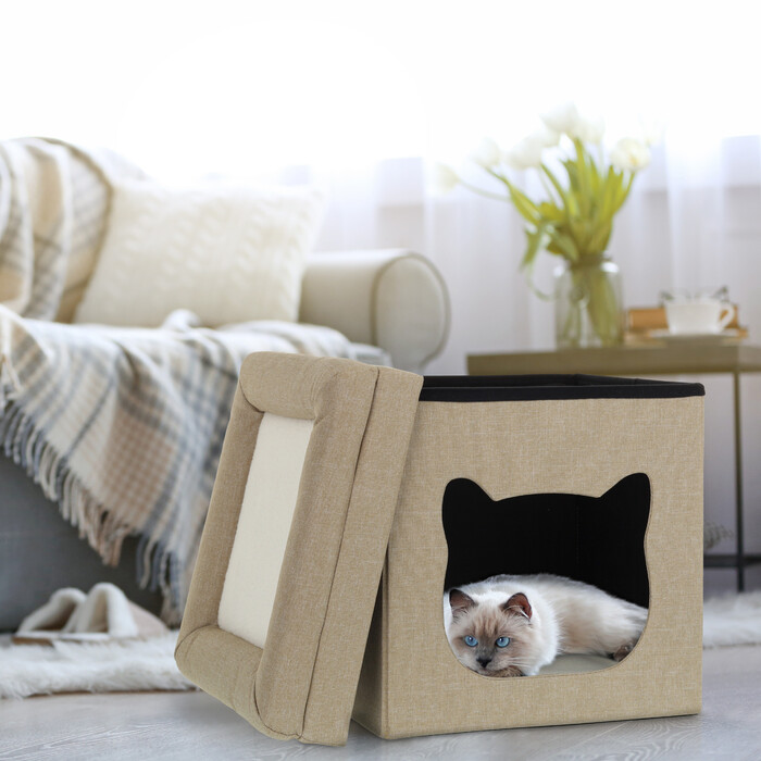 Relaxdays Двоповерхова котяча печера