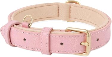Нашийник для собак Heele з натуральної шкіри, рожевий, регульований, великий розмір (L), 1 шт.