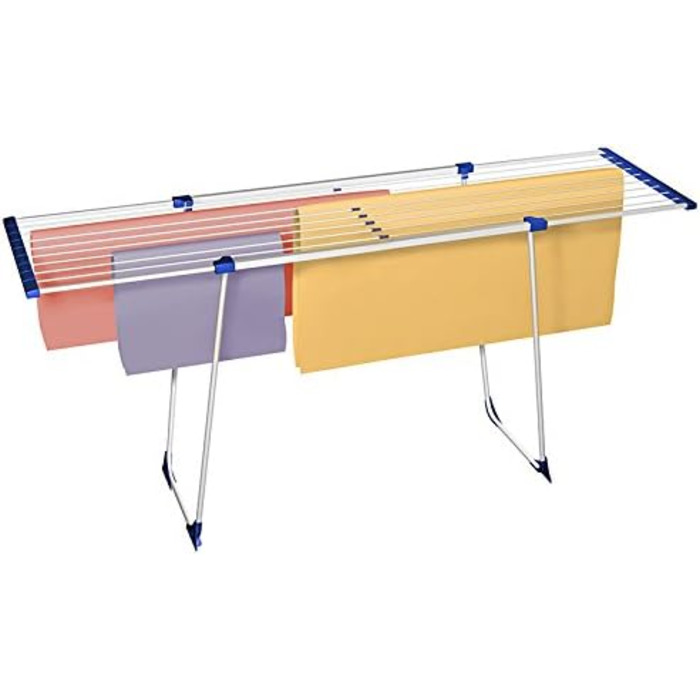 BigDean Telescopic Clothes Airer for Bedding 20m - Extendable - Without Obstructing Crossbar - Wing Clothes Dryer Rack XXL with Wheels