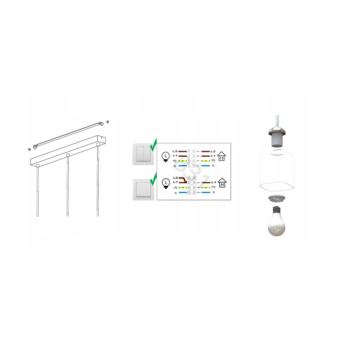 Підвісна скляна люстра Luxolar на 3 цоколі E27, сучасний стиль