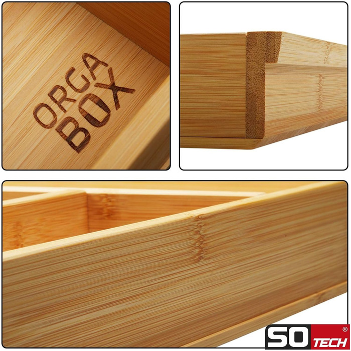 Бамбуковий органайзер Orga-Box 3 для столових приборів, 10 відділень, для шухляди 90 см (473x797 мм), вставка з дерева для кухонь Nobilia після серпня 2012 року