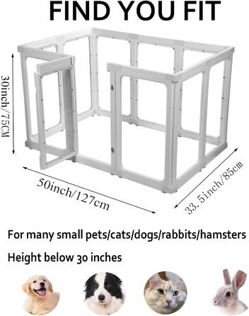 Льотний загін для цуценят у приміщенні: стабільний прозорий акрил, 10 панелей, 76,2 см, легка збірка, універсальний для собак, котів, кроликів
